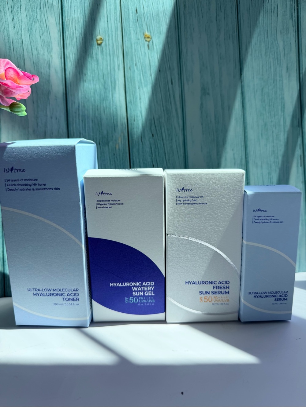 Hyaluronic Acid Sun Gel & Serum Set in Light Blue